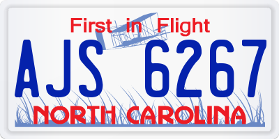 NC license plate AJS6267