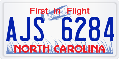 NC license plate AJS6284