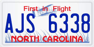 NC license plate AJS6338