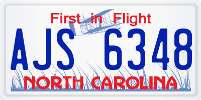NC license plate AJS6348