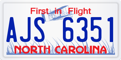NC license plate AJS6351
