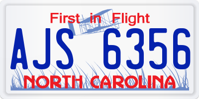 NC license plate AJS6356