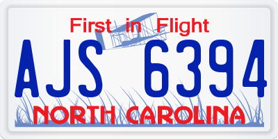 NC license plate AJS6394