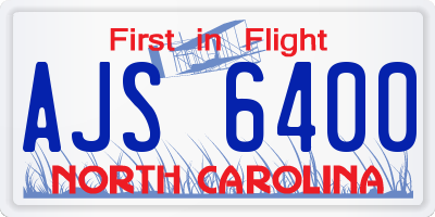 NC license plate AJS6400