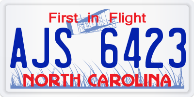 NC license plate AJS6423