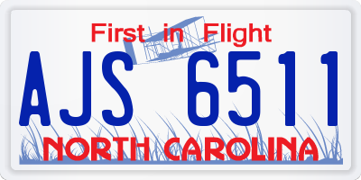 NC license plate AJS6511