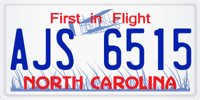 NC license plate AJS6515