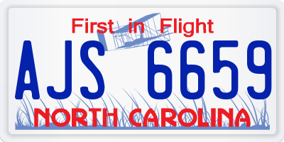 NC license plate AJS6659