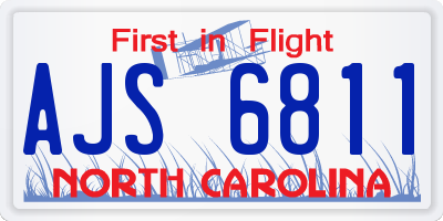NC license plate AJS6811