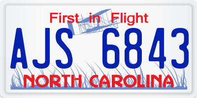 NC license plate AJS6843