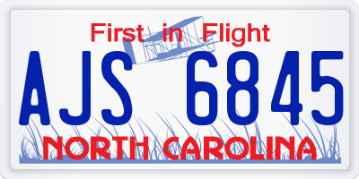 NC license plate AJS6845