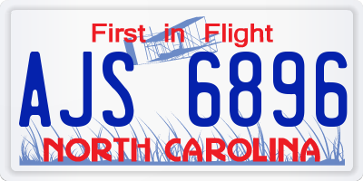 NC license plate AJS6896