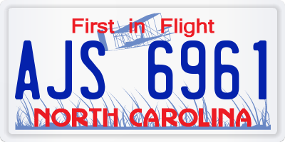 NC license plate AJS6961