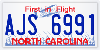 NC license plate AJS6991