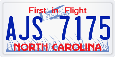 NC license plate AJS7175