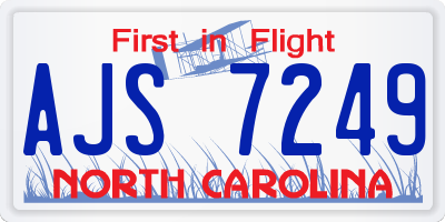 NC license plate AJS7249