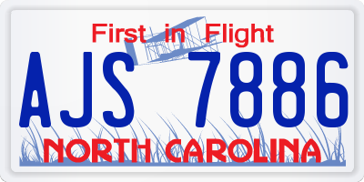 NC license plate AJS7886