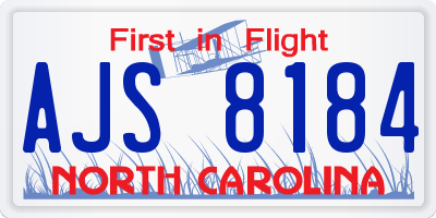NC license plate AJS8184