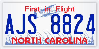 NC license plate AJS8824
