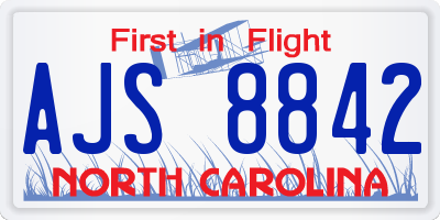NC license plate AJS8842