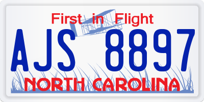 NC license plate AJS8897