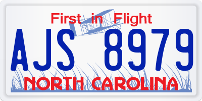 NC license plate AJS8979