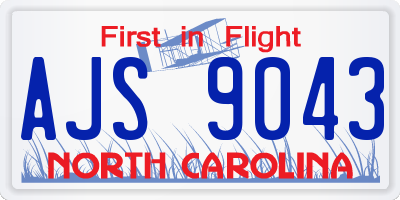 NC license plate AJS9043