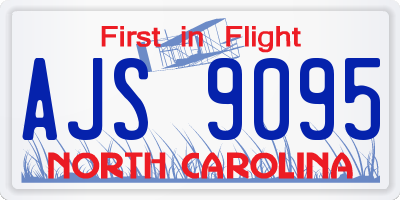 NC license plate AJS9095
