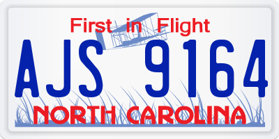 NC license plate AJS9164