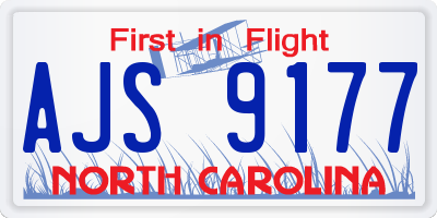 NC license plate AJS9177