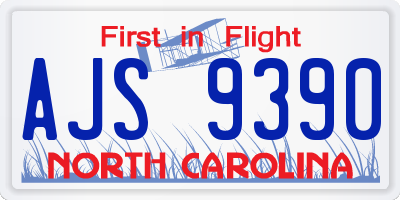 NC license plate AJS9390