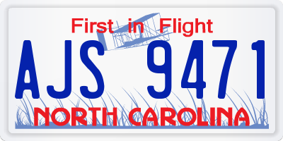NC license plate AJS9471