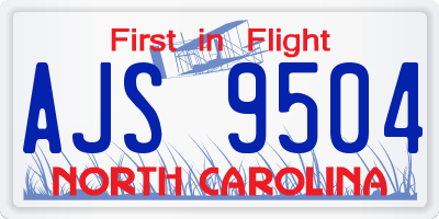 NC license plate AJS9504