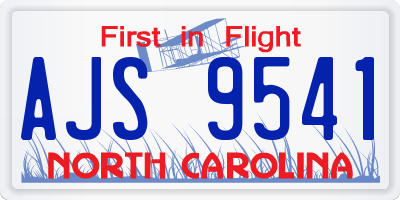 NC license plate AJS9541