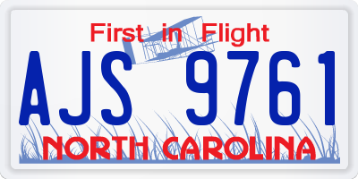 NC license plate AJS9761