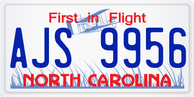 NC license plate AJS9956