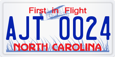 NC license plate AJT0024
