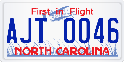 NC license plate AJT0046