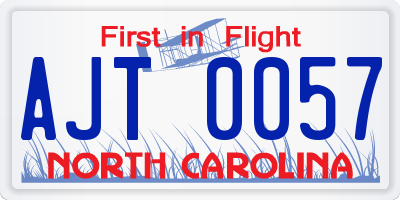 NC license plate AJT0057