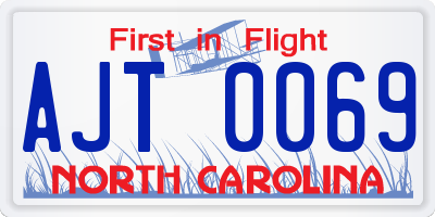 NC license plate AJT0069