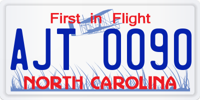 NC license plate AJT0090