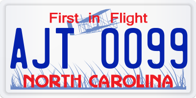 NC license plate AJT0099