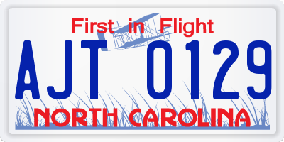 NC license plate AJT0129