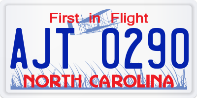 NC license plate AJT0290