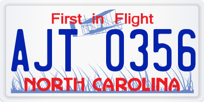 NC license plate AJT0356