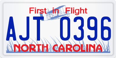 NC license plate AJT0396