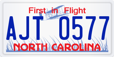 NC license plate AJT0577
