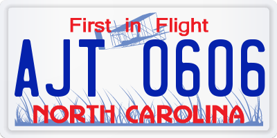 NC license plate AJT0606