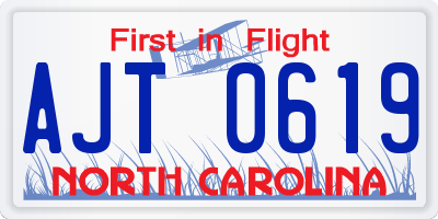 NC license plate AJT0619