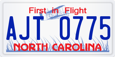 NC license plate AJT0775